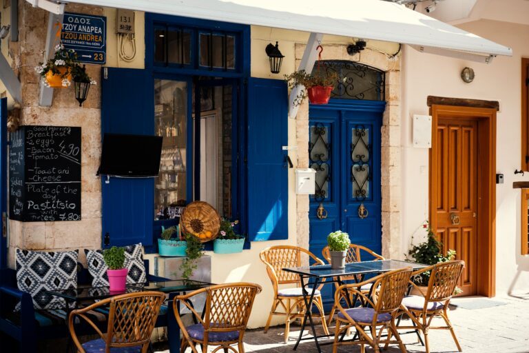 Een sfeervol terras op Kreta